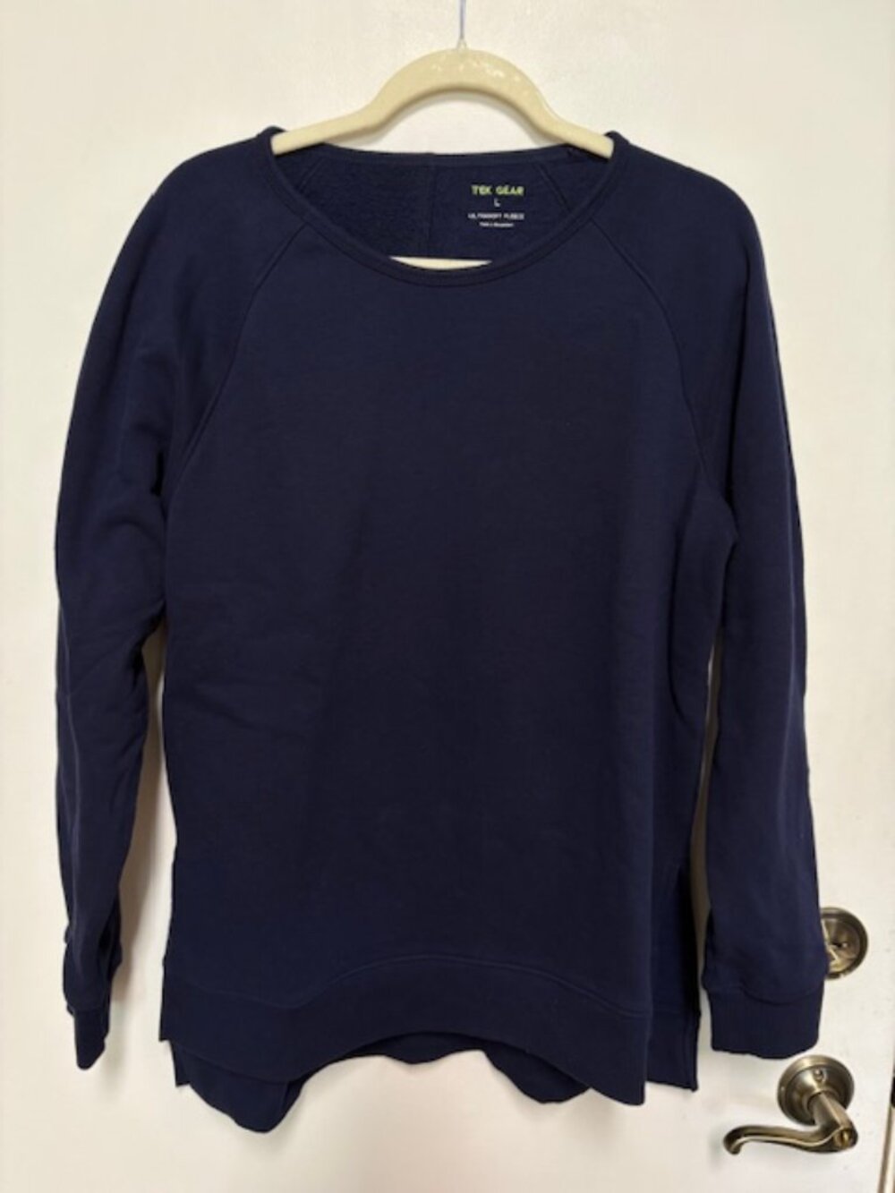 Womens Tek Gear Ultra Soft Fleece Navy Sweatshirt Tunic. Sz. L
